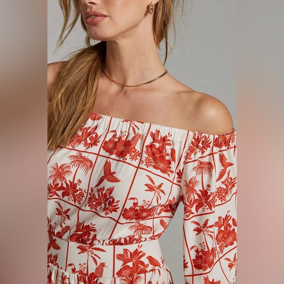 FARM Rio Pants - Farm Rio Printed Off-The-Shoulder Romper